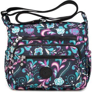 Women Leather Shoulder Handbag Large Capacity Multi-Pocket Crossbody Purse Tote